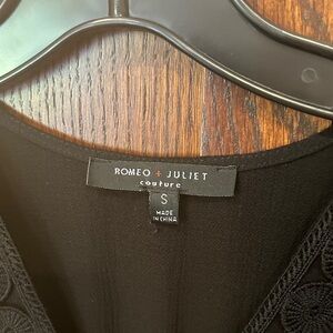 Romeo & Juliet Couture Black Crochet-Trim dress